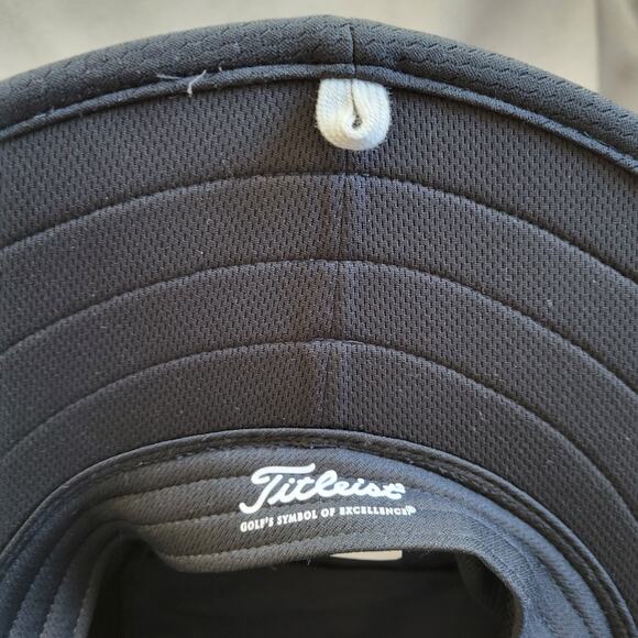 TITLEIST Bucket Hat Cap Black Wide Brim Golf FJ Pro V1 Chin Cord Adjustable - Picture 11 of 11